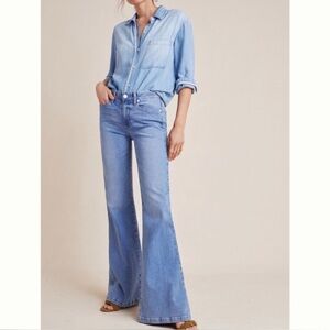 Anthropologie Paige Genevieve High-Rise Flare Jeans Golden Years Size 27